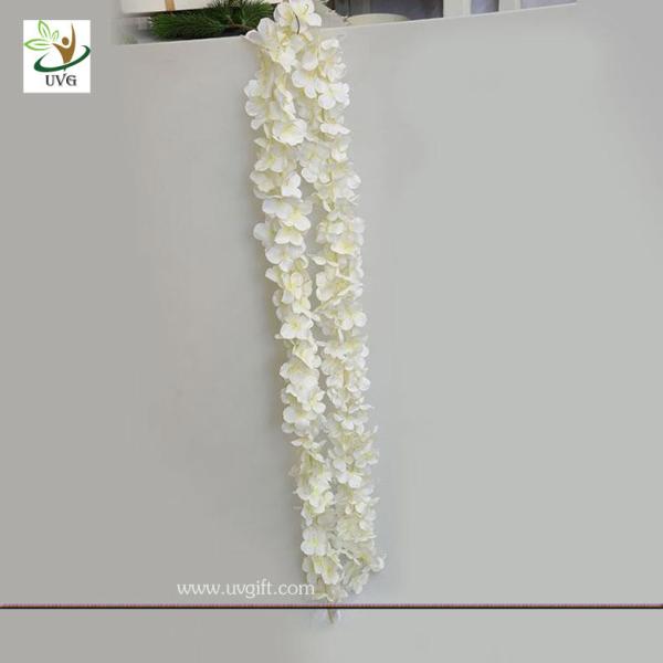 UVG wedding use realistic fake white wisteria flower vine for home garden wall decoration