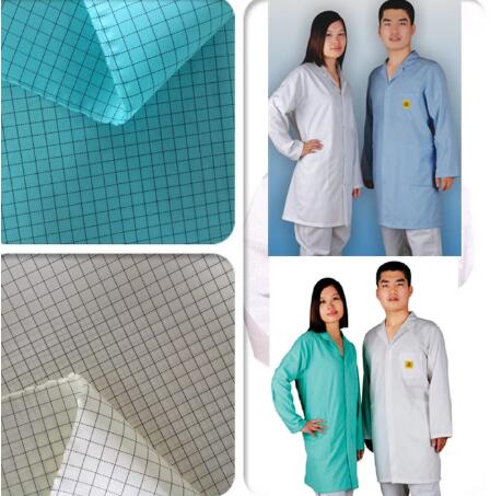 Twill Cleanroom Antistatic ESD Fabric 5mm Grid Cloth For Industry Wokerwear