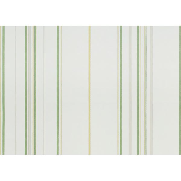 Green Modern Striped Floral Wallpaper For Girl’S Room , Smooth Surface Paper