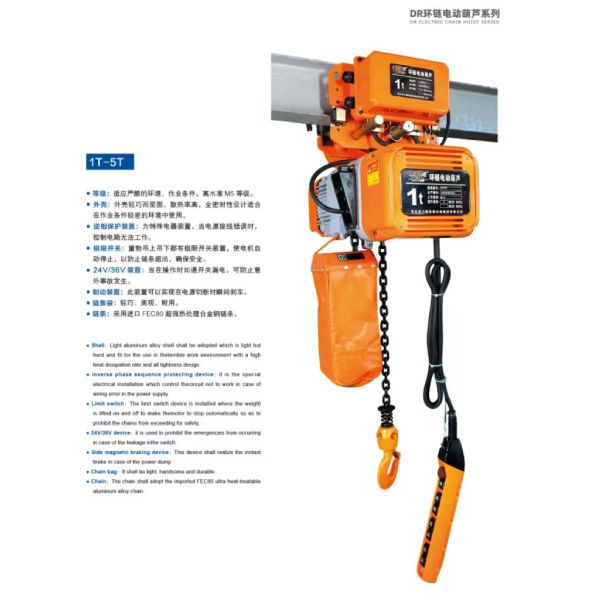 Remote Control Electric Chain Hoist with 20t Load Capacity and OEM Customization for Industrial Use