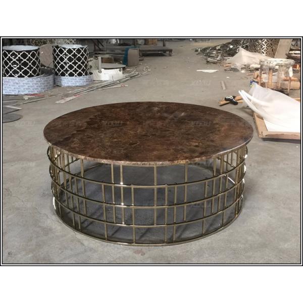 modern marble gold metal stainless steel round coffee table