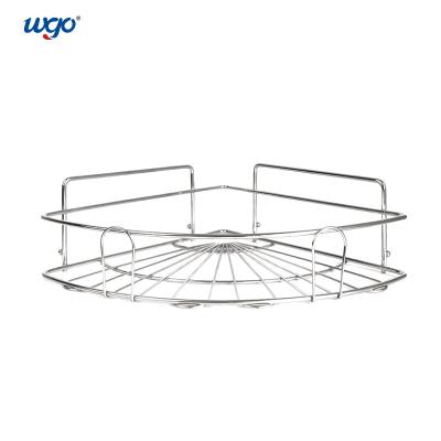 Stainless Steel Wall Mounted Damage Free Bathroom Corner Shelf No Drilling