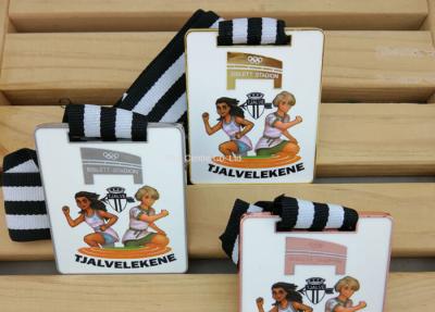 Promotional Military Ribbons And Medals With Brass Material ， Custom Stamping Half Marathon Medals