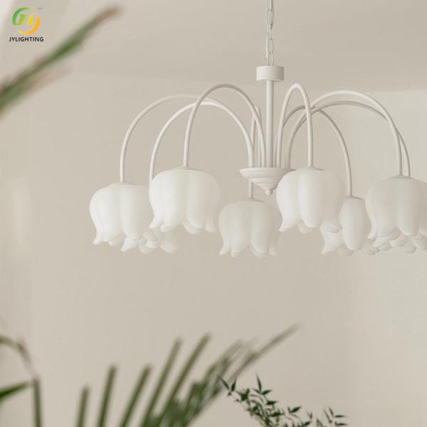 JYLIGHTING Lys blanc de la vallée lustre salon de style crème française design artistique simple lumière chaude chambre à coucher de luxe lampe suspendue moderne