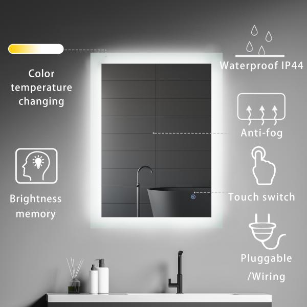 Светодиодный зеркало ванной комнаты EMI.18 с зеркалом без меди 5 мм