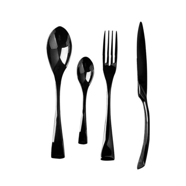 NEWTO Stainless Steel Black Flatware/Wedding Cutlery/Colorful Banquet Tableware