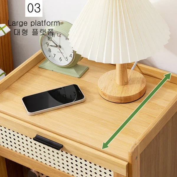 Nightstand Modern End Table with Drawer, Bedside Open Storage for Bedroom
