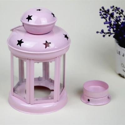 Portable Metal Hanging Lantern Iron Art Star Candle Lamp for Festival/Christmas Decoration