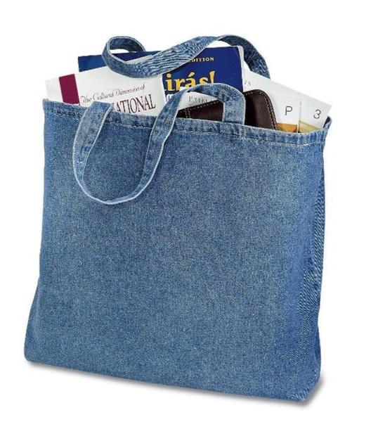 Denim Grocery Tote Bags Custom Logo Printable Stylish For Mums