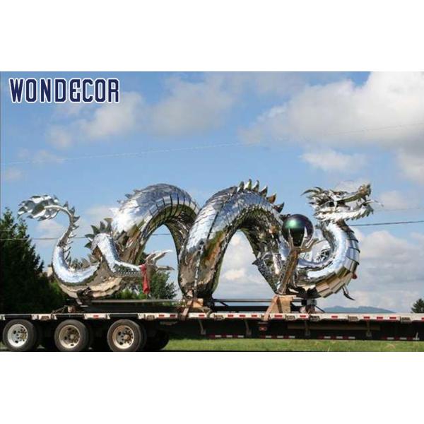 Подгонянное украшение металла большой скульптуры дракона нержавеющей стали на открытом воздухе