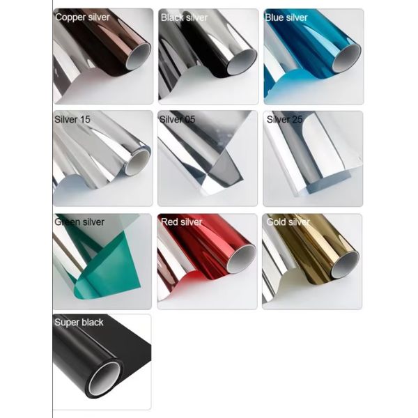 Building Privacy Window Film One Way Mirror Reflective Window Film Glass Foil Silver Insulation
