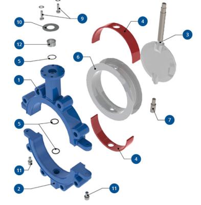 Rubber Ptfe Seat Butterfly Valve , Centerlined Butterfly Valve Seat Ptfe