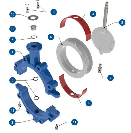 Elastomer Insert Cylinder Head Gasket , Concentric Butterfly Valve Control Valve Parts