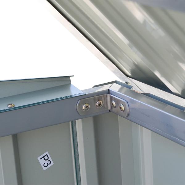 Galvanized Steel Bin Storage Shed with Lockable Doors Rot Proof Metal Type Steel