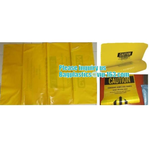PE asbestos waste bags, Disposal Plastic Bag for Construction Waste, rubbish bag for asbestos fibers, bagplastics, bagea