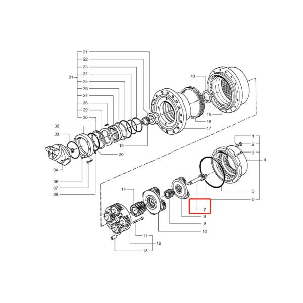 Коробка передач 1-ое Солнце перемещения зацепляет части DX470 643010430 солнечные 450 планетарной шестерни