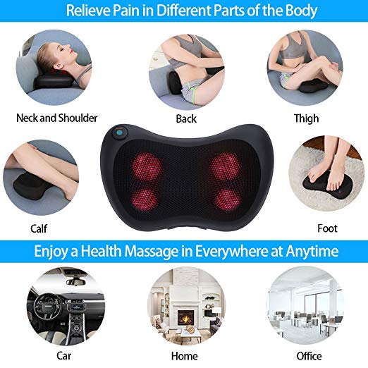 Deep Kneading Shiatsu Massage Pillow , Back Massage Pillow For Muscle Pain Relief