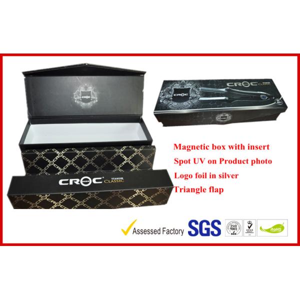 Safe Hair Straightener Electronics Packaging Boxes , Hot Stamping Coated Paper Packaging Box With Stand