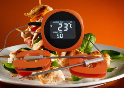 Instant Read Meat 	Bluetooth BBQ Thermometer 2.5mm Fine Tip Probe With Grill Clip Max 6 Probes