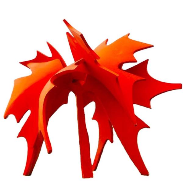 Red Outdoor Decorative Metal Sculpture Galvanized Steel Sculpture
