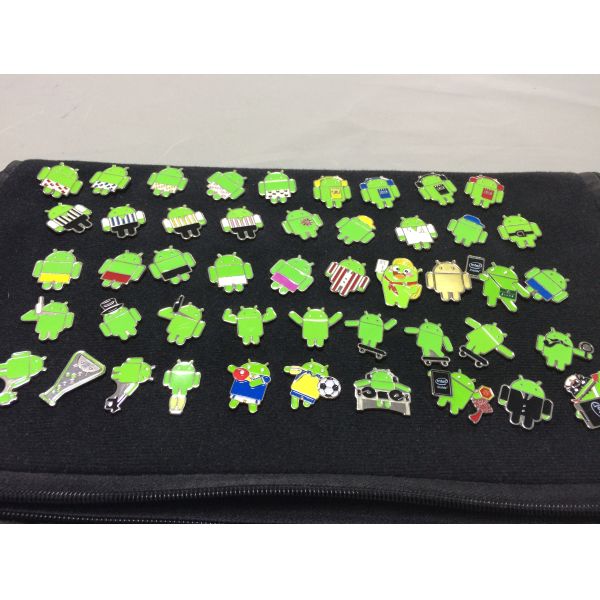 Android Robot Enamel Pin Set, 5 Colorful Android Character Lapel Pins