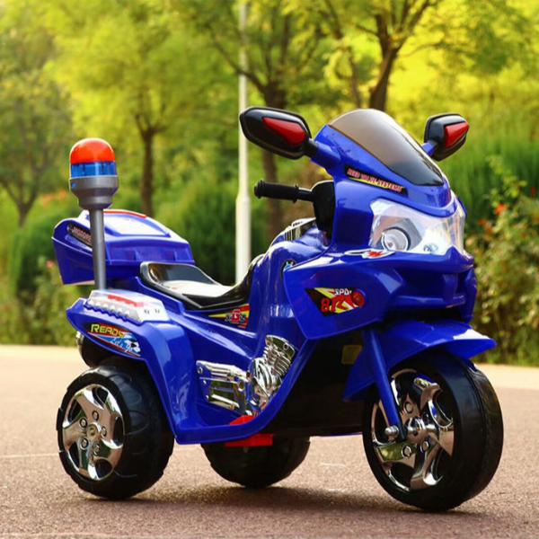 Большое сиденье Детский электрический мотоцикл с музыкальной лампой Полицейский велосипед Классический стиль