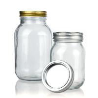 Jarrón de vidrio personalizado con boca ancha Jarrones de Mason 8 Oz 16 Oz Jarrón de vidrio