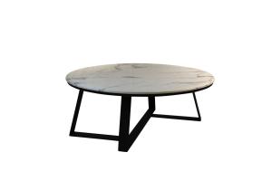 Metal Frame Round Wood Coffee Table ODM For Modern Home Furniture