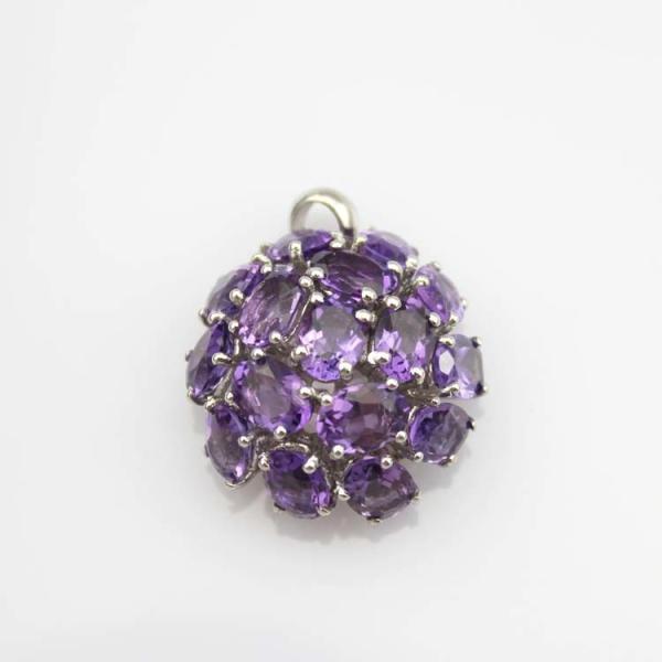 Fashion Sterling Silver Yellow Citrine Cubic Zircon Pendant Charm Necklace (FP052)