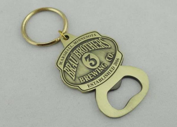Brau Brothers Promotional Keychain with Bottle Opener and Antique Brass Plating