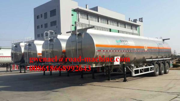 3 axles 33000L / 45000L Oil Tanker Truck/ Petroleum Tank Semi-Trailer  ,Stainless steel