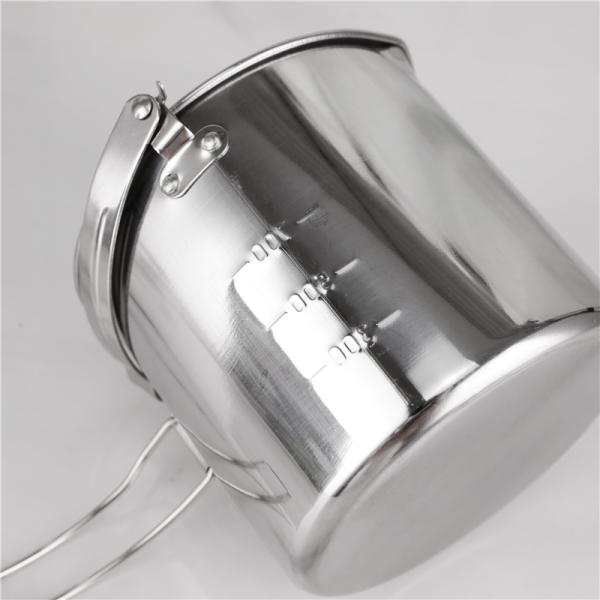 Stainless Steel Outdoor Camping Pot Set Backpacking Cookout Picnic Cookware