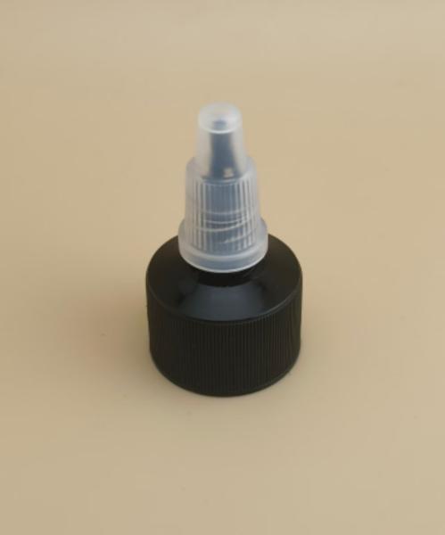 Bouchon en plastique noir rainuré pour pots de peinture