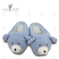 Zapatos recién nacidos rellenos de la cabeza azul caliente del oso del algodón de los zapatos de bebé de la felpa los 8cm PP