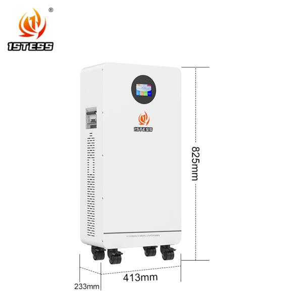 Home Solar Storage System 51.2V 300Ah 15.36kWh with Built-in Wheels Easy Setup Long Life