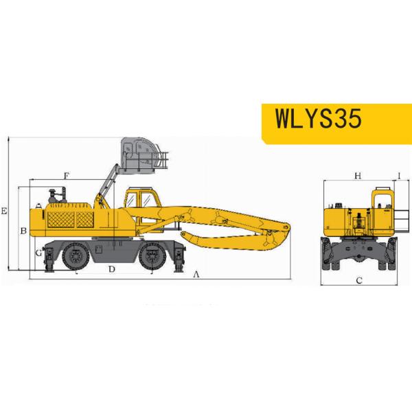 Electic Fuel Power Material Handling Wheeled Crane WLYS35 Grab Crane