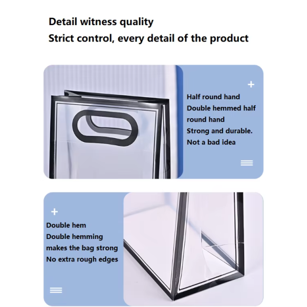 Wholesale Transparent PP Matte Handbags for Gifts, Clothing, and Plastic Shopping Bags with Customizable Logos.