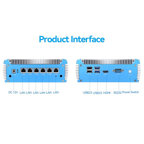 6 RJ45 Ethernet Soft Router PC With DDR4 Up To 8G And Intel Celeron 3865U Processor