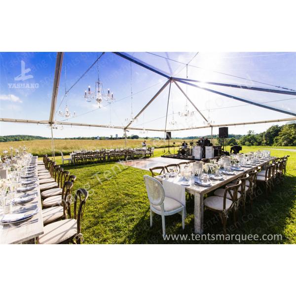 Classical Wood Tables Available for Luxury Wedding Tents with Aluminum Frame
