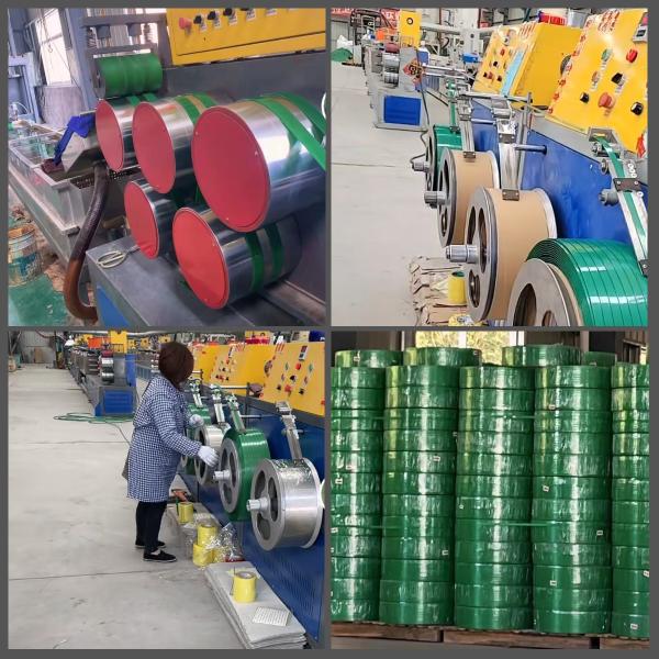 Recycled PET Flakes Extrusion Line Embossed Strapping Belt Roll Machine For 9-32mm