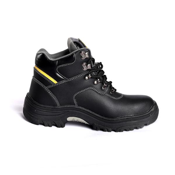 CE Anti Static Safety Shoes Non Slip Oil Resistant Black Cow Leather Puncture Proof Steel Toe