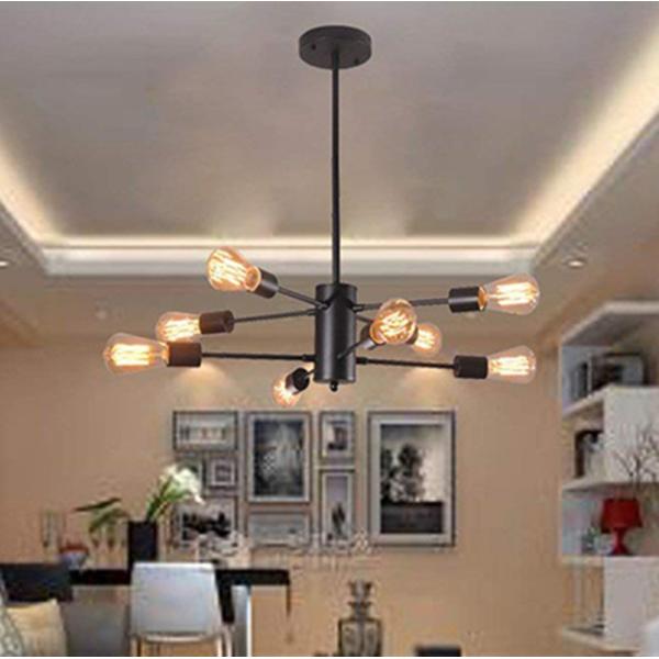 Industrial Style Retro Chandelier Black Iron Branch Straight Bar vintage Lamp (WH-VP-109)