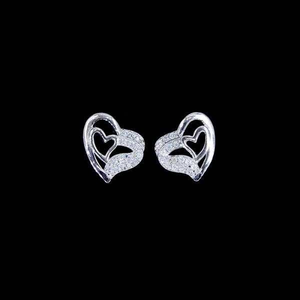 Fashion AAA Silver Cubic Zirconia Earrings 925 Star Shape For Girls