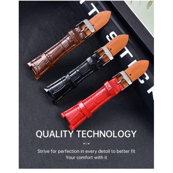 Bamboo-textured Genuine Leather Strap