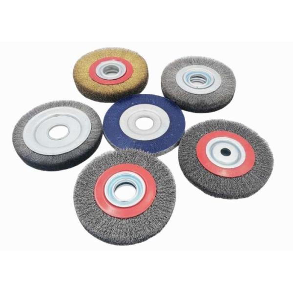 Metal Polishing 8Inch Crimped Brass Coated Steel Wire Wheel Brush
