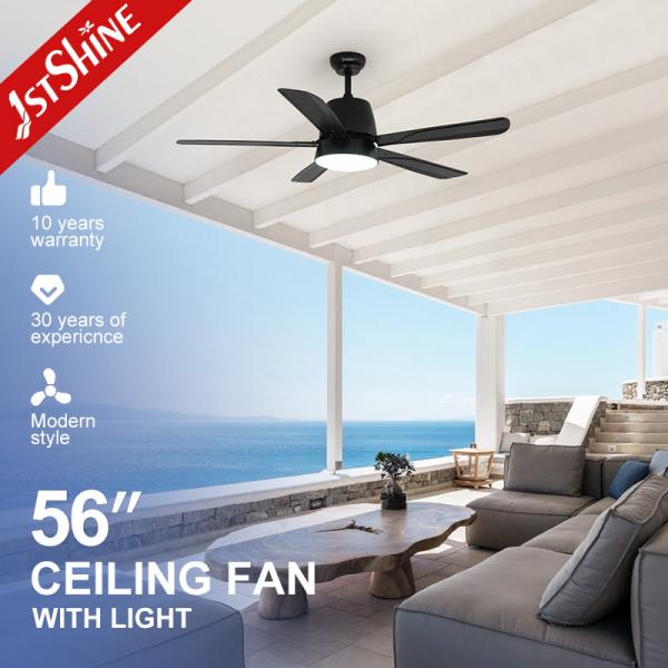 6 Speeds Remote Control Quiet DC Motor Decorative 5 Blades Ceiling Fan With Light