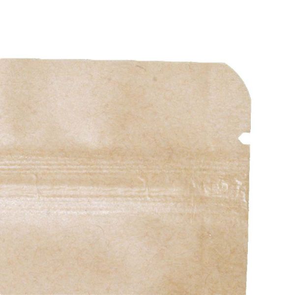 Durable Kraft Paper Stand Up Pouches Odor Barrier Resealable Ziplock Bags Food Grade