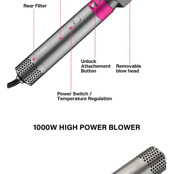 ABS 6 в 1 отделяемом фене для волос Styler один шаг для выправляя завивая суша расчесывать