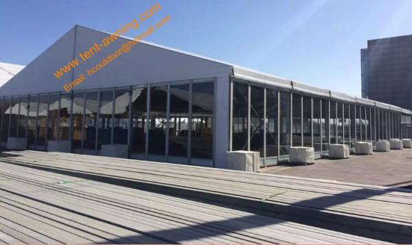 Fireproof Party Tent with Glass Walls Aluminum Structure Wind Resistant Event Marquees