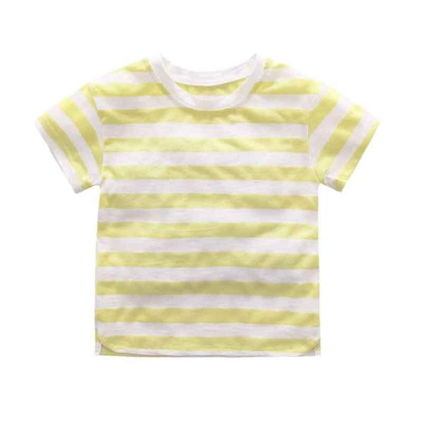 Striped 3 To 10 Years Kids Short Sleeve Shirt , Anti Shrink Kids Cotton T Shirts